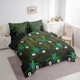 thumbnail image 3 of Feelyou Green Tractor Child Bedding Comforter Set 7 Pieces, Cartoon Vehicle Print Full Bedding Set, Rustic Excavator Reversible Fitted Sheet Flat Sheet, Super Cozy Room Decor, 3 of 7