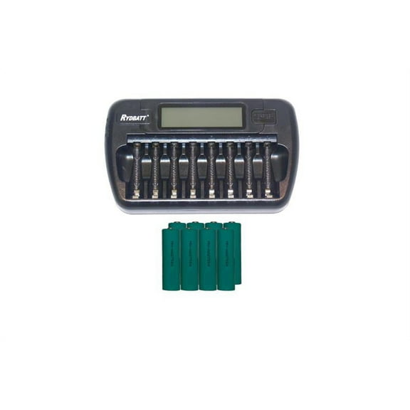 8 Bay AA / AAA LCD Battery Charger   8 AA 2700 mAh NiMH Batteries