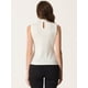 thumbnail image 3 of Top de punto Allegra K Camiseta sin mangas Cuello simulado Acanalado Blanco M, 3 of 6
