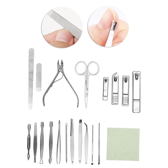 Kit de Manicura y Pedicura de Acero Inoxidable Limpio y Profesional de 19 Piezas con Caja de viaje: Juego de Herramientas de Belleza para el Cuidado de las Uñas Perfecto ANGGREK Otros