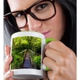 thumbnail image 2 of 3drose, Footbridge, Trillium Falls Trail, Prairie Crk Redwood Np, California, 11oz Two-tone Green Mug, 2 of 6
