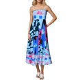 thumbnail image 1 of Ovzne Robes pour Femmes Robe Mode Été Unie Camisole Sans Manches Col Rond Aguichant Longue Robe Grande Taille Maxi Robe Liquidation, 1 of 6