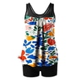 thumbnail image 4 of ZunFeo Womens 2 Piece Tankini Swimsuits High Waisted Bikini with Tummy Control Swim Shorts Abstract Floral Multicolor,Size S, 4 of 5
