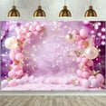 thumbnail image 2 of Butterfly Balloon First Birthday Background for Photoshoot Pink Flower Glitter Happy Birthday Party Decoration Wedding Birthday, 2 of 7