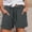 Dark Gray, variant on Cotton Bermuda Shorts for Women Plus Size High-Waisted Relaxed Fit Elastic Waist Drawstring Summer Beach Solid Color Shorts with Pockets Army Green L