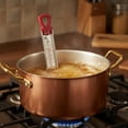 thumbnail image 6 of Food Network Candy Thermometer – Clip-On Stainless Steel Design with Stay-Cool Handle, 100°F–400°F Gauge for Candy, Oil & Deep Frying, Oven Safe Construction with Storage Sheath (Red), 6 of 6
