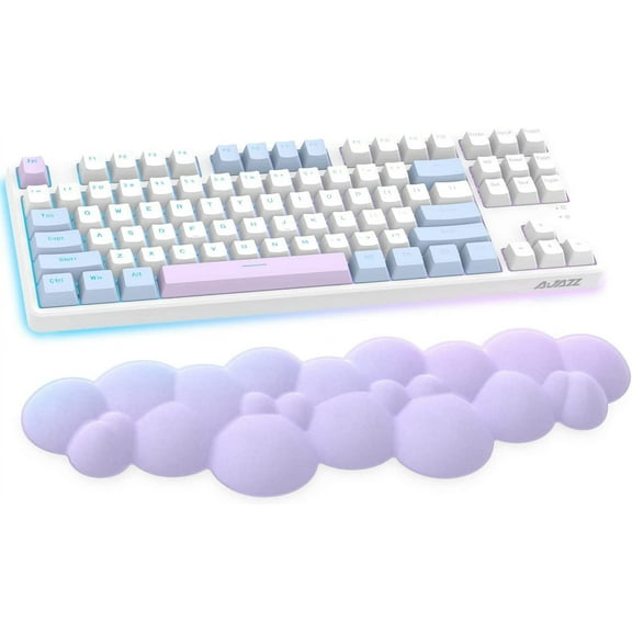 MANBASNAKE Keyboard Wrist Rest,Memory Foam Wrist Pad Smooth Fiber Hand Rest for TKL Keyboard,Ergonomic Nonslip Comfortable Cushion Set,Typing Pain Relief for Office,PC Gaming,Laptop,Mac(Purple)