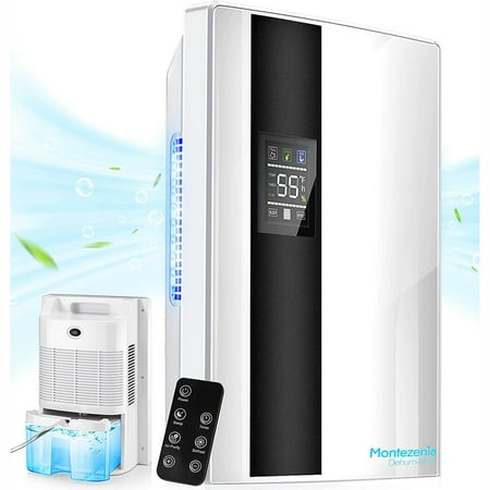 

Dehumidifiers For Home With Remote Control 600 Sq.Ft Ultra Quiet Dehumidifier With Drain Hose 2200Ml(77Oz) Water Tank White Portable Dehumidifier For High Humidity In Basements Bedroom Bathroom