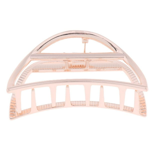 Pinzas para el pelo de metal vintage con forma de arco rectangular Oro rosa