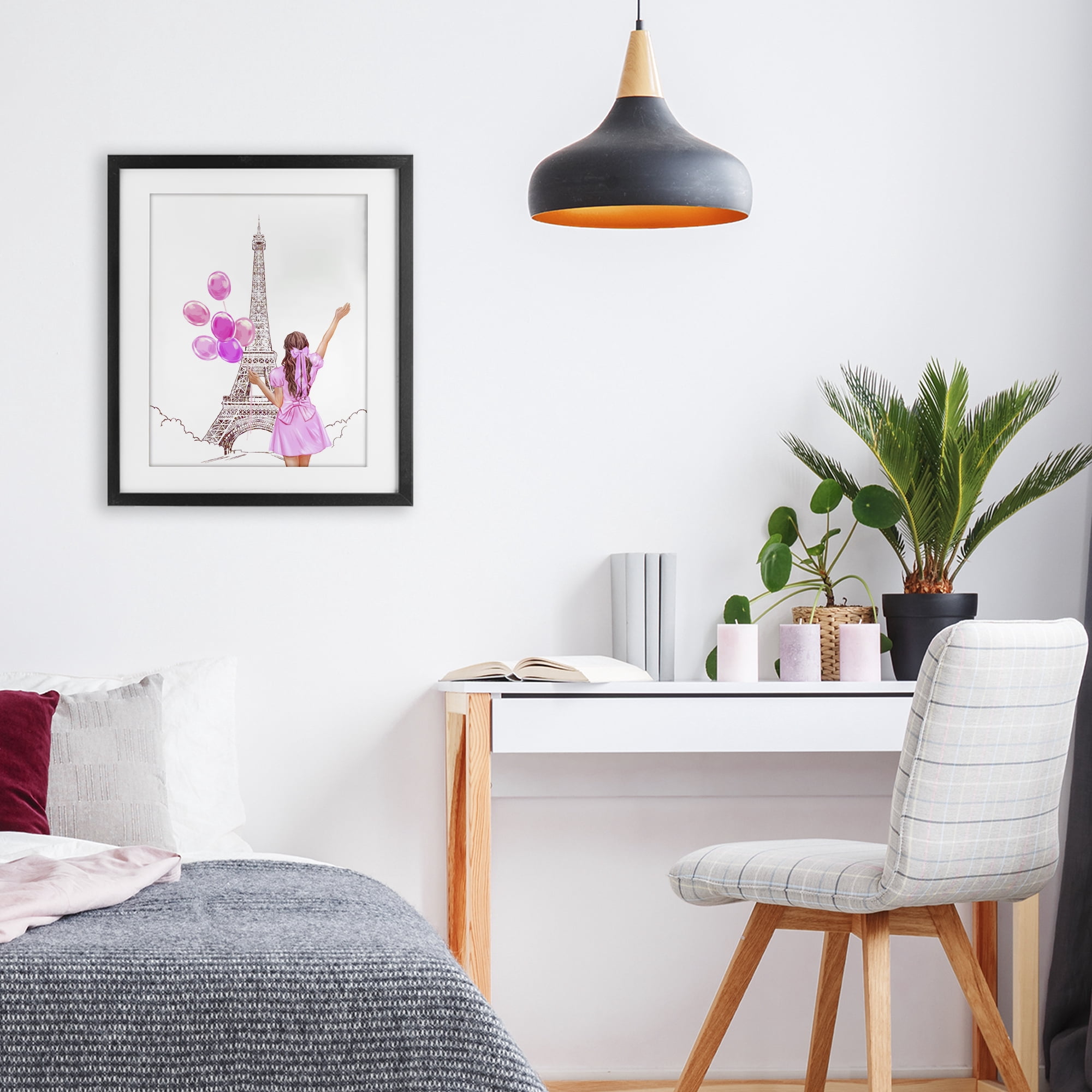 Stupell Industries Chic Paris Celebration Black Framed Print Under Glass, design by Ziwei Li