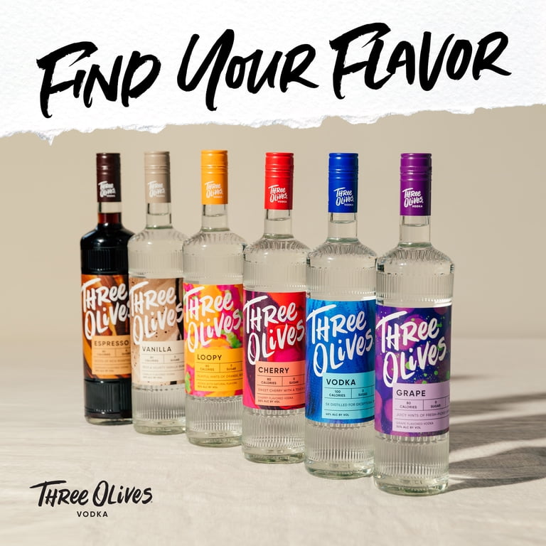 Three Olives Vodka Original, 750 ml Glass Bottle, 40% ABV