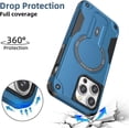 thumbnail image 3 of Case for iPhone 16,Military Grade [Built-in Kickstand] Magnetic Dual-Layer Heavy Duty Shockproof Protection TPU+PC Phone Case for iPhone 16,6.1 Inch 2024 (Blue), 3 of 16
