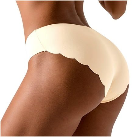 BSDJILFG Silk Panties for Women Soft Stretch Seamless Hipster Butt-Lifting Control Low Rise Solid Color Underwear Rollback