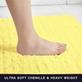 thumbnail image 3 of Walensee Non-Slip Bathroom Rugs Chenille Soft Striped Plush Bath Mat, 17" x 24", Yellow, 3 of 7
