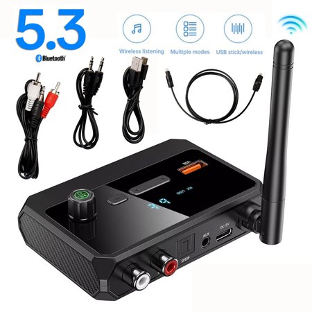 NefLaca Bluetooth 5.3 Home Stereo Audio Receiver AUX USB Optical HD Music to RCA Adapter