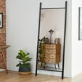 thumbnail image 2 of 71"x31" Large Wood Ladder Floor Mirror Full Length Mirror,Black, 2 of 5