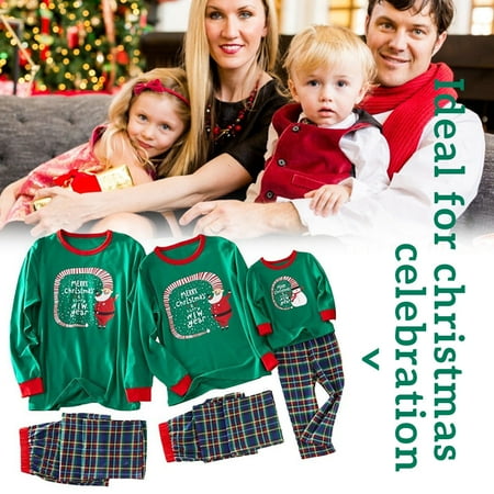

1111Fourone Family Pajamas Christmas Parent-children Leisure Clothing Polyester Festival Parent-child Outfit