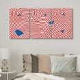thumbnail image 2 of PixonSign Canvas Print Wall Art Set Geometric Red Spirals & Blue Flakes Abstract Shapes Illustrations Modern Art Chic Colorful Multicolor Neon for Living Room, Bedroom, Office - 16"x24"x3, 2 of 5