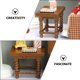 thumbnail image 4 of Accesorios para casas de muñecas, herramientas en miniatura para exteriores, decoración del hogar, muebles de dormitorio, modelos de micropaisajes, mesa de centro de simulación pequeña de madera, 4 of 6