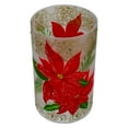 thumbnail image 3 of Northlight 10" Hand-Painted Red Poinsettias and Gold Flameless Glass Christmas Candle Holder, 3 of 6