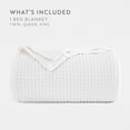 thumbnail image 2 of Comfort Canopy 100% Cotton Waffle Textured Bed Blanket - Ultra Soft & Breathable, White, Queen, 2 of 9