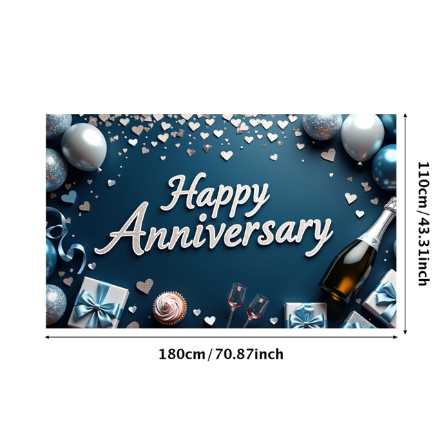 Anniversary Celebration Backdrop Banner Party Decorations Photography Props Event Background Home Decor Supplies Happy Anniversary Decor