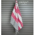 thumbnail image 2 of Swan Comfort 100% Cotton Pestemal Turkish Bath & Beach Towel, 39" x 70" - Pink - Grey, 2 of 6