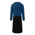 thumbnail image 6 of Women Long Sweatshirt Jackets with Pockets Colorblock/Solid Zip Up Hoodie Trendy Casual Fall Outerwear Sport Coat (3XL, Blue+Black), 6 of 7