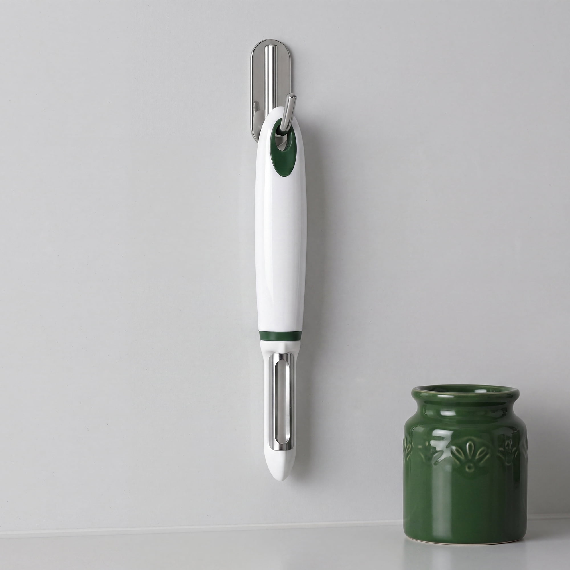 Unique Bargains Stainless Steel Durable Peeler with Ergonomic Handle Green 7.1" x 1.2"