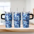 thumbnail image 2 of Camo 20oz Stainless Steel Tumbler with Handle and Straw – Insulated Travel Cup with Sliding Lid, 360° Full Wrap Printed Mug for Home, Outdoor & Sports Use, Camouflage, 2 of 6