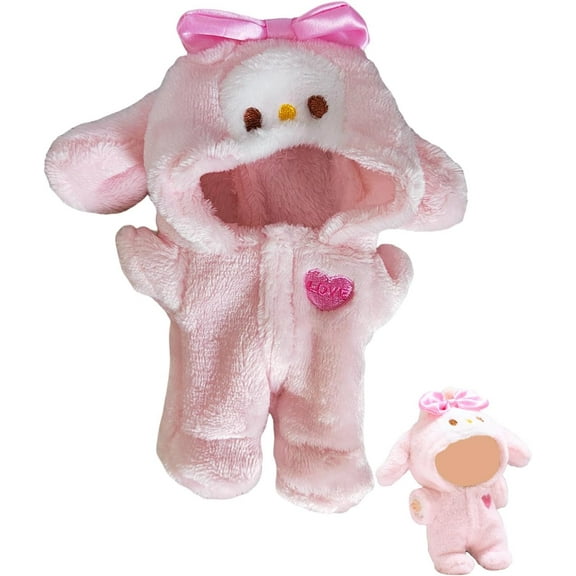 Doll Outfit Clothes Set for 17cm Dolls, Premium Fashion Hat Overalls Sweater Bag Dress Jumpsuit for Dolls Accessories (NO Doll) (Pink Jumpsuit)