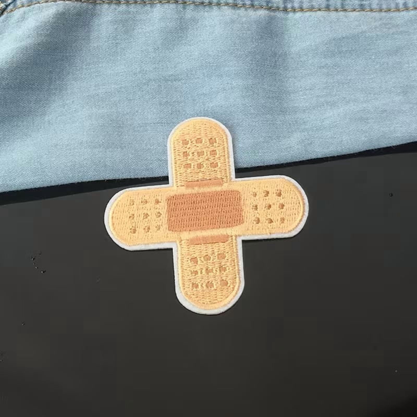 10-piece pack of cross bandage embroidery patches suitable for bags, jackets, jeans, cartoon heat transfer patches, small adhesive patches for clothing