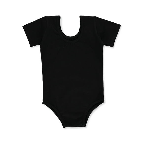 Piccolo Girls' Short Sleeve Dance Leotard Color: black Size: 8