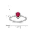 thumbnail image 3 of 1/2 Carat (Ctw) Teardrop Ruby Ring in 14K White Gold with 1/10 Carat (Ctw) Diamonds for Women, 3 of 6