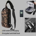 thumbnail image 2 of TASHHAR Men's Sling Backpack Waterproof Anti-Theft Shoulder Crossbody Chest Bag with USB Port Daypack for Travel Hiking Camouflage, 2 of 12