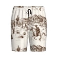 thumbnail image 3 of Picia Western Desert Cowboys3 Pajama Shorts for Men, Men's Pajama Bottoms, Sleepwear,Short Pajama Pants-Small, 3 of 9