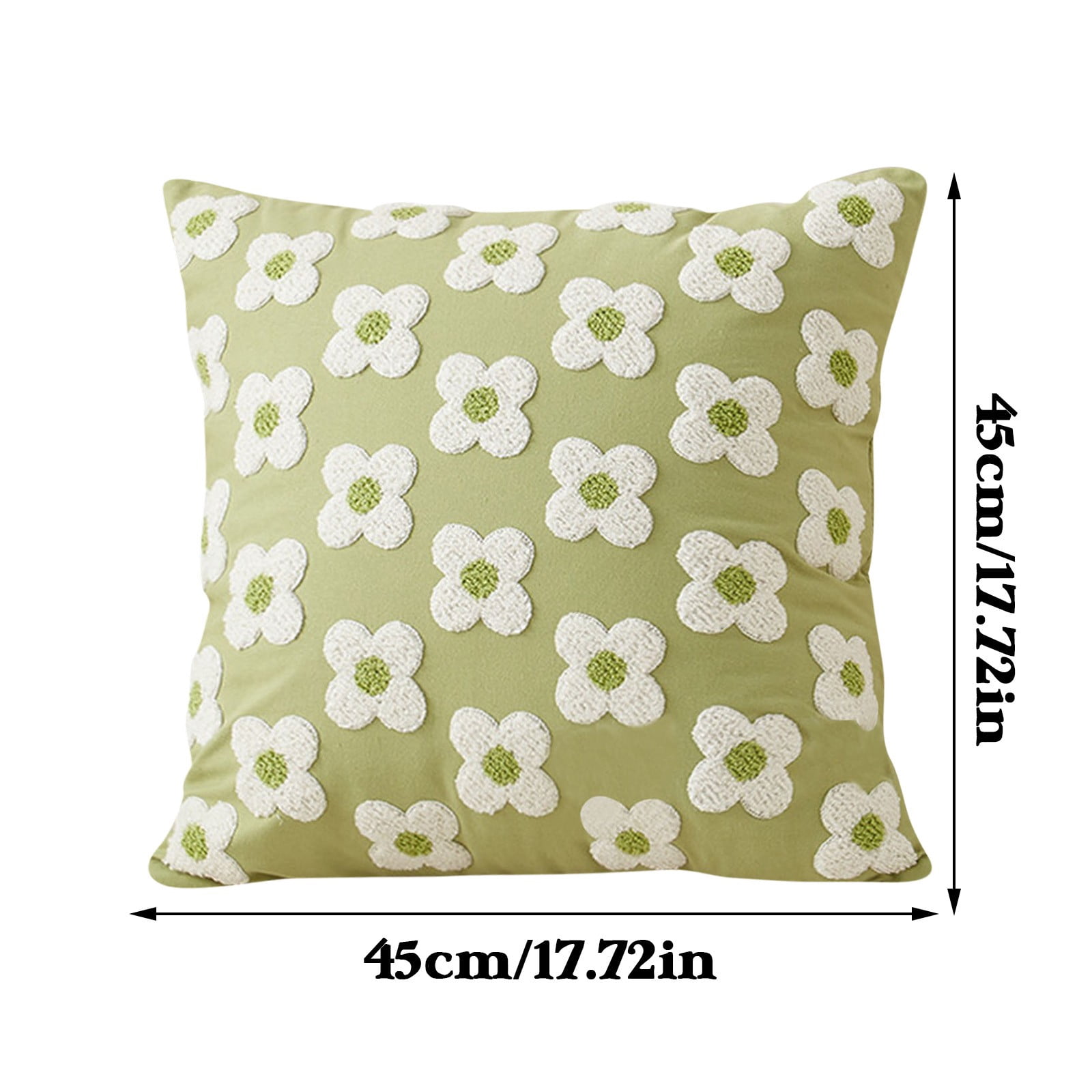 YWIYIUD 1PCS Spring Summer Pillow Cover 18x18/19.6x13.7Inch Cute Flower Jacquard Pillowcase Soft Comfortable Pillowcase Cushion Case for Couch Sofa Bed Living Room Bedroom Home Decor