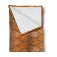 thumbnail image 2 of Leaves Soft Flannel Fleece Throw Blanket, Autumn Nature Inspired Pattern with Ornate Fallen Leaves Print, Cozy Plush for Indoor and Outdoor Use, 70" x 90", Pale Caramel Ginger, by Ambesonne, 2 of 5