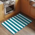 thumbnail image 3 of Teal Striped Large Area Rugs for Bedroom Living Room, Soft Non Slip Carpet Bedside Rug, Simple Art Vertical Stripe Farmhouse Rectangular Floor Cover Kitchen Accent Rug 2'x3' for Dining Room/Office, 3 of 9