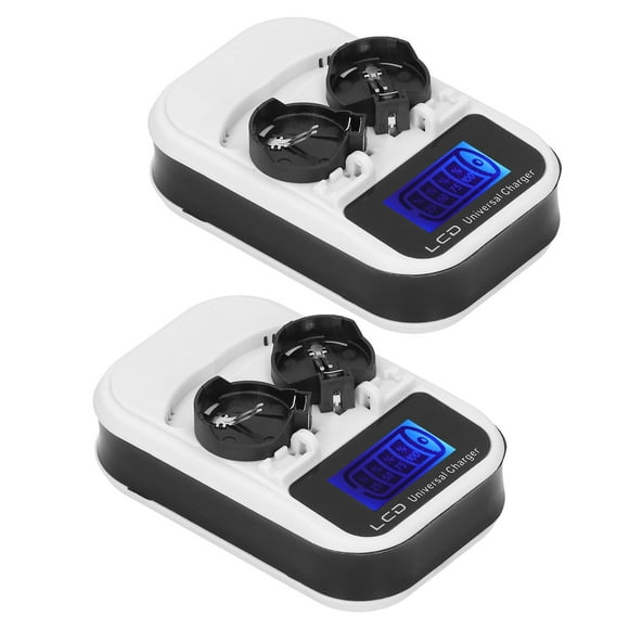 Cargador de litio, 2 piezas, cargador de pila de botón LCD, cargador de pila de botón, cargador de litio, estética elegante
