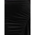 thumbnail image 5 of INSPIRE CHIC Women's Velvet Skirt Ruched High Waist Bodycon Formal Evening Cocktail Midi Pencil Skirts S Black, 5 of 6