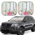 thumbnail image 6 of Kdxio Vintage Wood With Floral Print 2-Piece Sun Shade Front Windshield - Foldable Car Front Window Sunshades For Most Sedans Suv Truck, 6 of 6