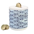 thumbnail image 1 of Marble Print Piggy Bank, Retro Marble Tiled Spiral and Round Circular Bound Tied Old Fashion Shapes Design, Ceramic Coin Bank Money Box for Cash Saving, 3.6" X 3.2", Grey, by Ambesonne, 1 of 4