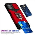 thumbnail image 5 of Heavy Duty Case for Motorola Moto G 5G (2024) with Camera Lens Sliding Cover Card Holder, Rugged Protection Shockproof Phone Cover with Rotate Ring Holder Stand Magnetic Car Mount, Red, 5 of 7