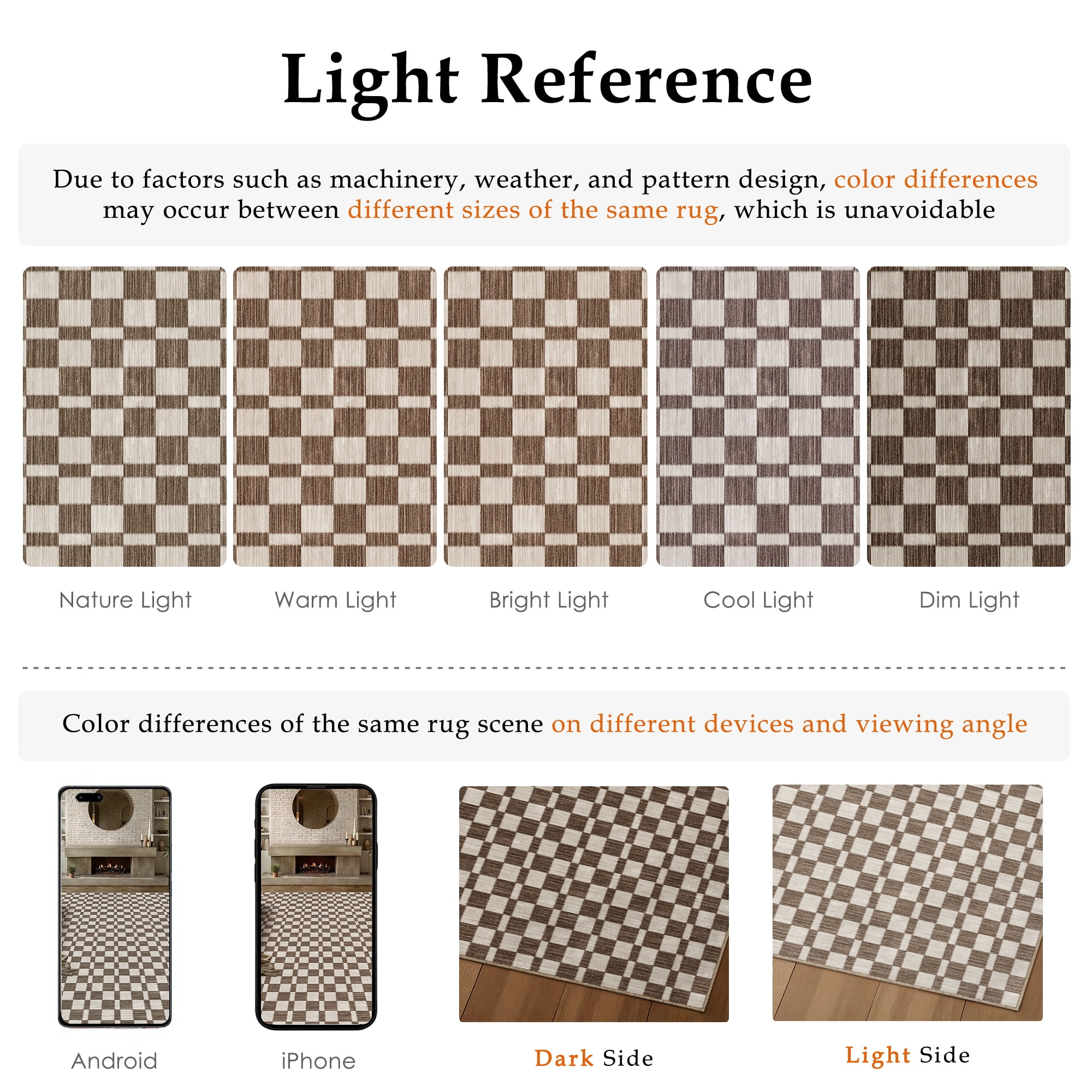 BERTHMEER 5'x7' Area Rugs for Living Room Modern Checkered Plaid Rugs Soft Faux Wool Bedroom Office Dining Room Farmhouse Geometric Contemporary Washable Non Slip Rugs Carpets, Coffee