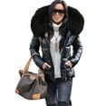 thumbnail image 3 of LUXUR Manteau à Capuche pour Femmes Veste Épaisse à Manches Longues Noire 4TG, 3 of 7