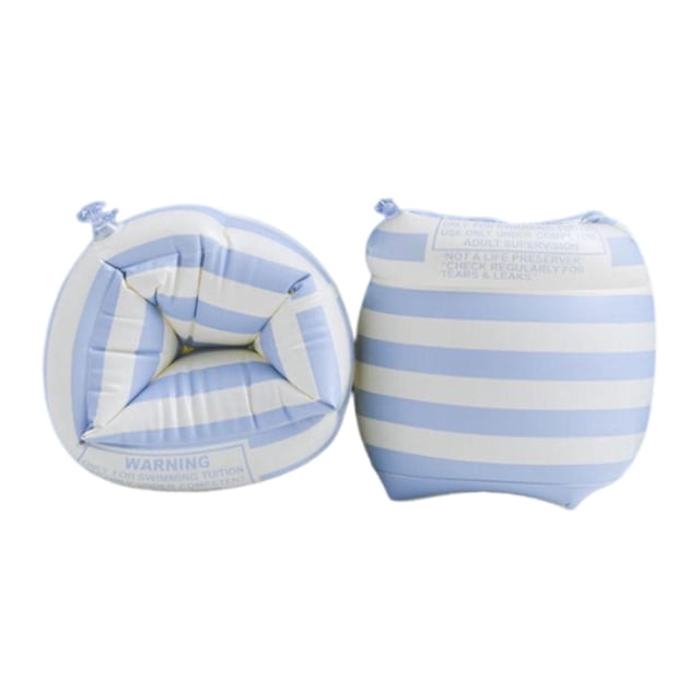Almencla Swimming Arm Rings Tube Armlets Float Sleeves Pool Inflatable Swim Arm Bands Blue Stripe
