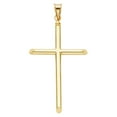 thumbnail image 2 of Precious Stars Jewelry 14k Yellow Gold Traditional Cross Religious Pendant with 1.5-mm Flat Wheat Chain, 2 of 7