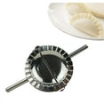 thumbnail image 3 of Stainless Steel Dumpling Maker, X-Large 5" Goya Empanada Press Mold, Ravioli Mould Crimper, Wraper Dough Cutter - for Pie Ravioli Chinese Dumpling Pastry, with long handle (XL 5" Dia), 3 of 5