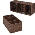 thumbnail image 1 of 3-Section Wicker Baskets for Shelves, Hand-Woven Water Hyacinth Storage Baskets,1-Pack, 1 of 6